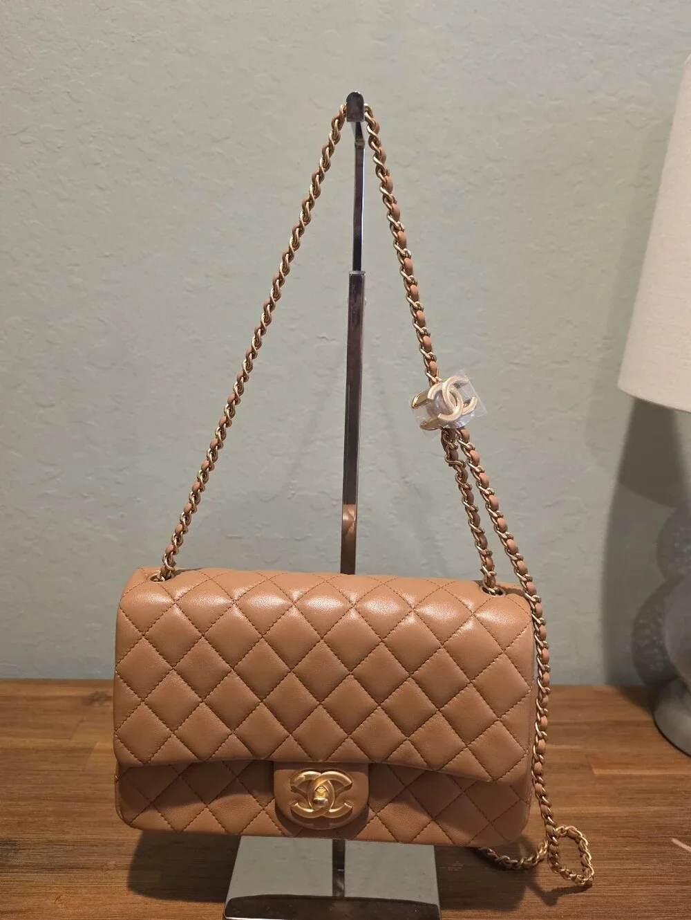New CHANEL Small Flap Bag W/ Sliding Chain Strap